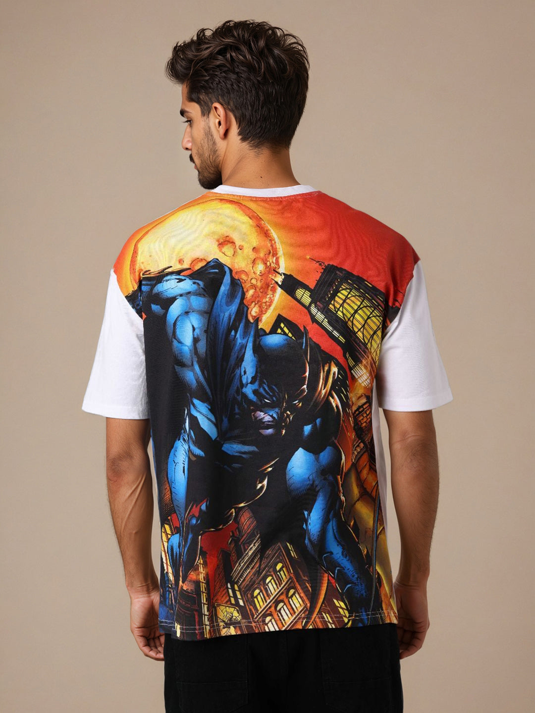 Men's Batman Printed Boxy Fit T-shirt