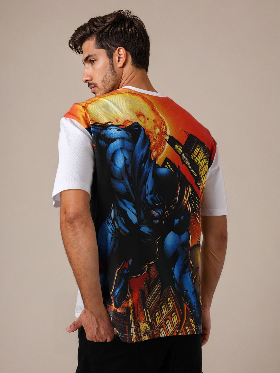 Men's Batman Printed Boxy Fit T-shirt