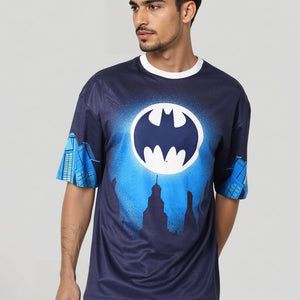 Men's Oversized Batman Back Print T-Shirt