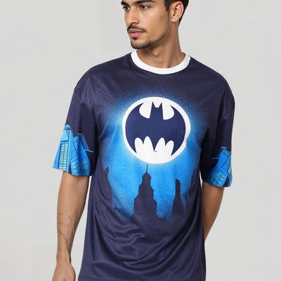 Men's Oversized Batman Back Print T-Shirt
