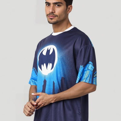Men's Oversized Batman Back Print T-Shirt