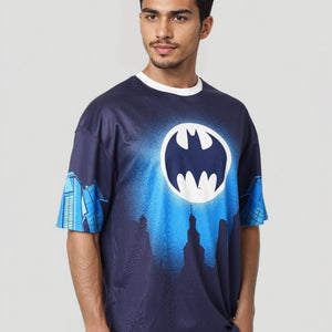 Men's Oversized Batman Back Print T-Shirt