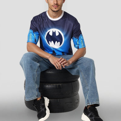 Men's Oversized Batman Back Print T-Shirt