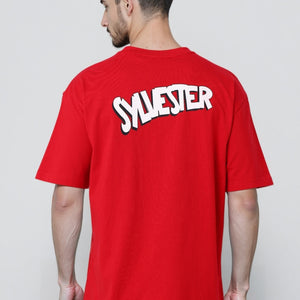 Men's Boxy Fit Looney Tunes Back Print T-Shirt