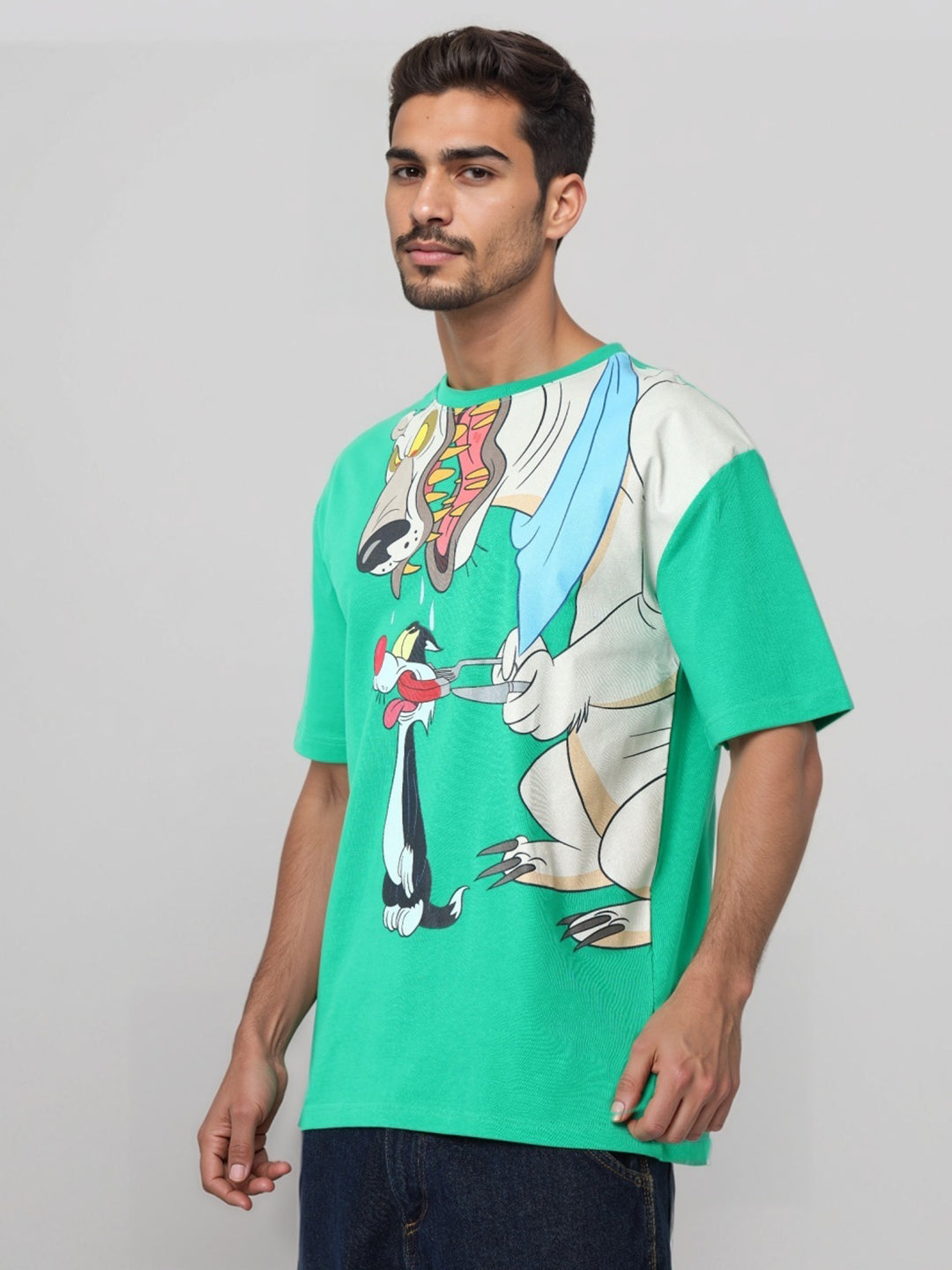 Men's Boxy Fit Looney Tunes Print T-Shirt