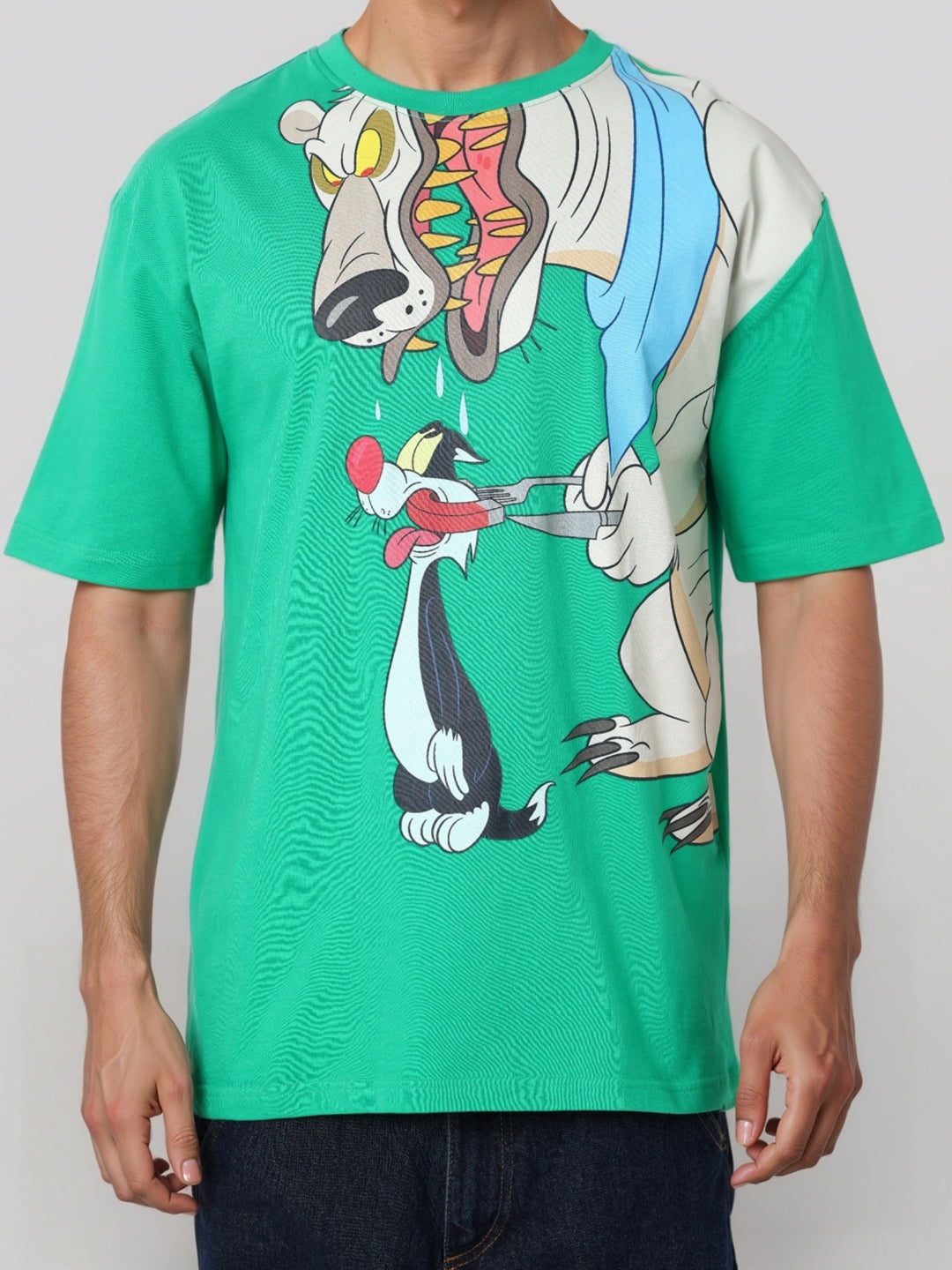 Men's Boxy Fit Looney Tunes Print T-Shirt