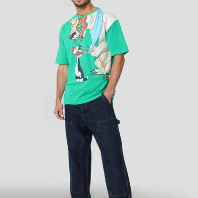 Men's Boxy Fit Looney Tunes Print T-Shirt