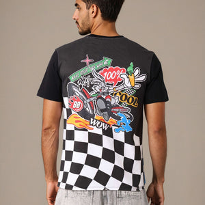Men's Bugs Bunny Printed Slim Fit T-shirt