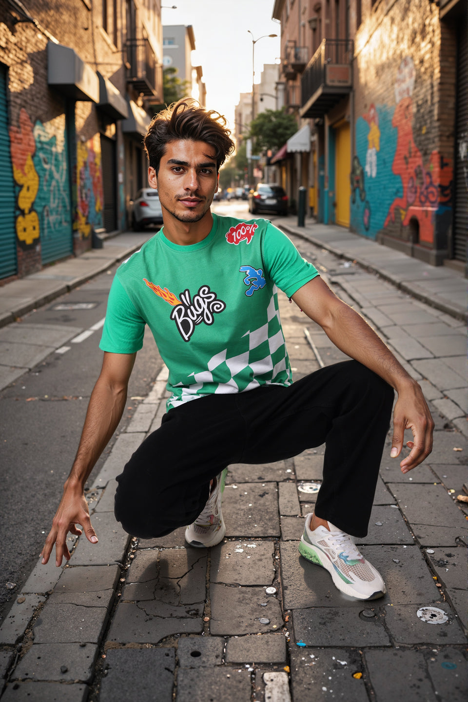 Men's Bugs Bunny Back Printed Slim Fit T-shirt
