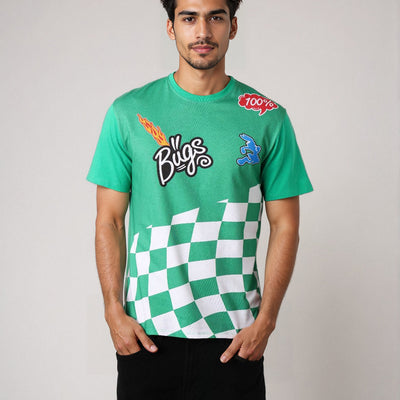 Men's Bugs Bunny Back Printed Slim Fit T-shirt