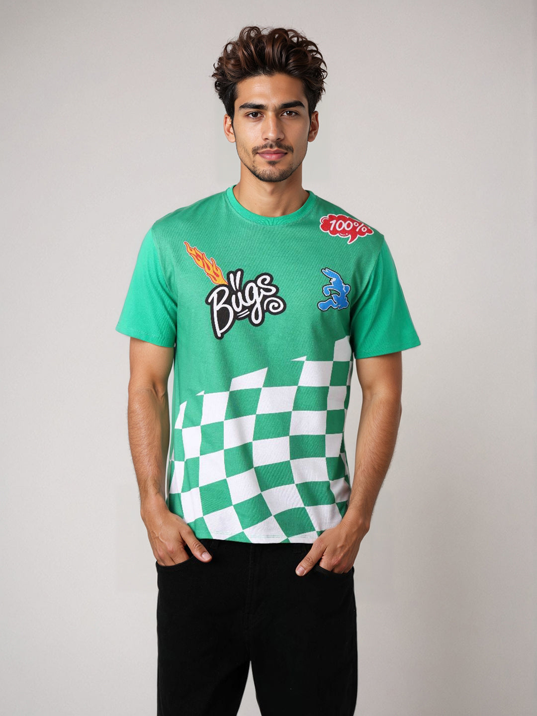 Men's Bugs Bunny Back Printed Slim Fit T-shirt