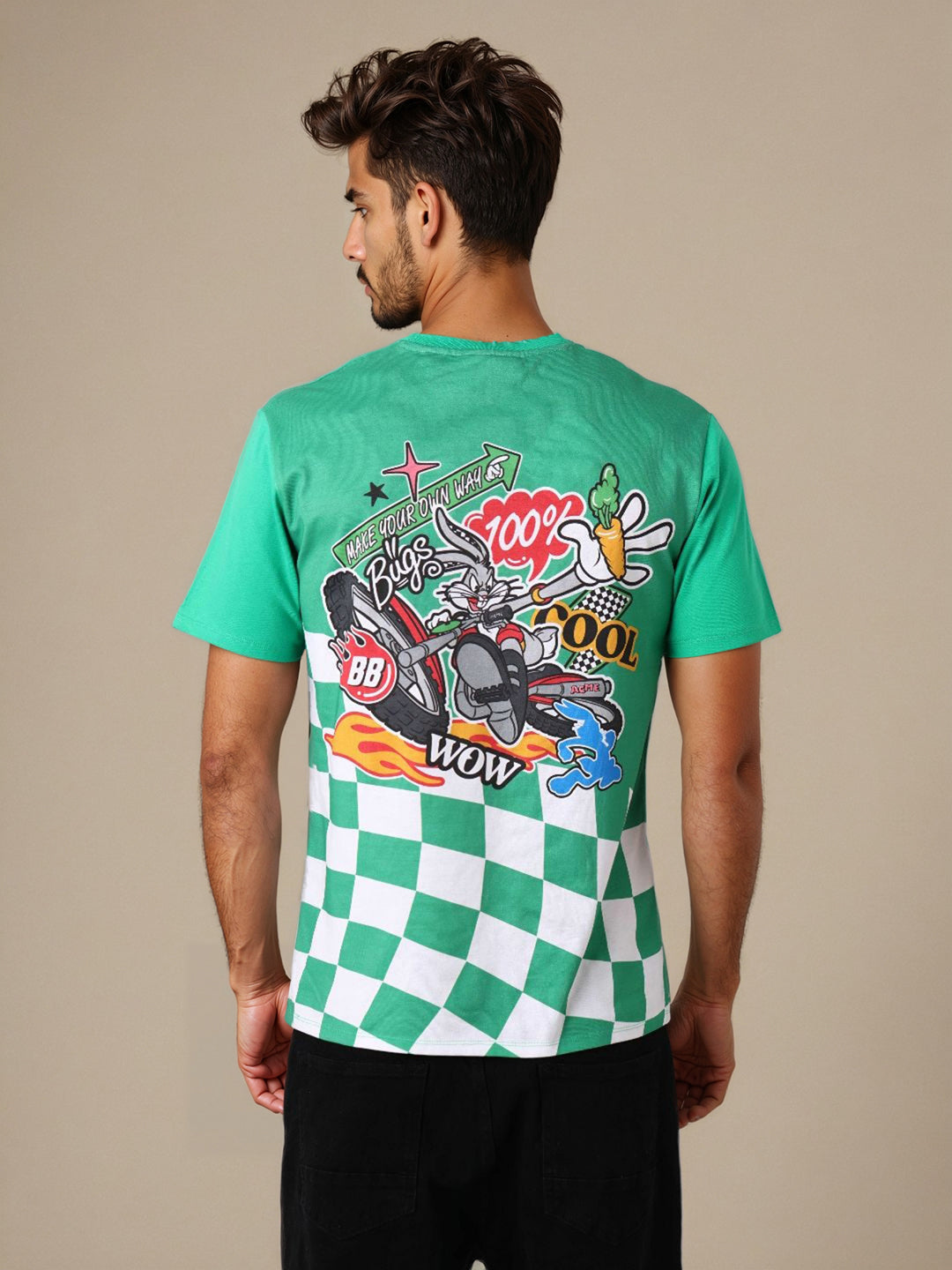 Men's Bugs Bunny Back Printed Slim Fit T-shirt