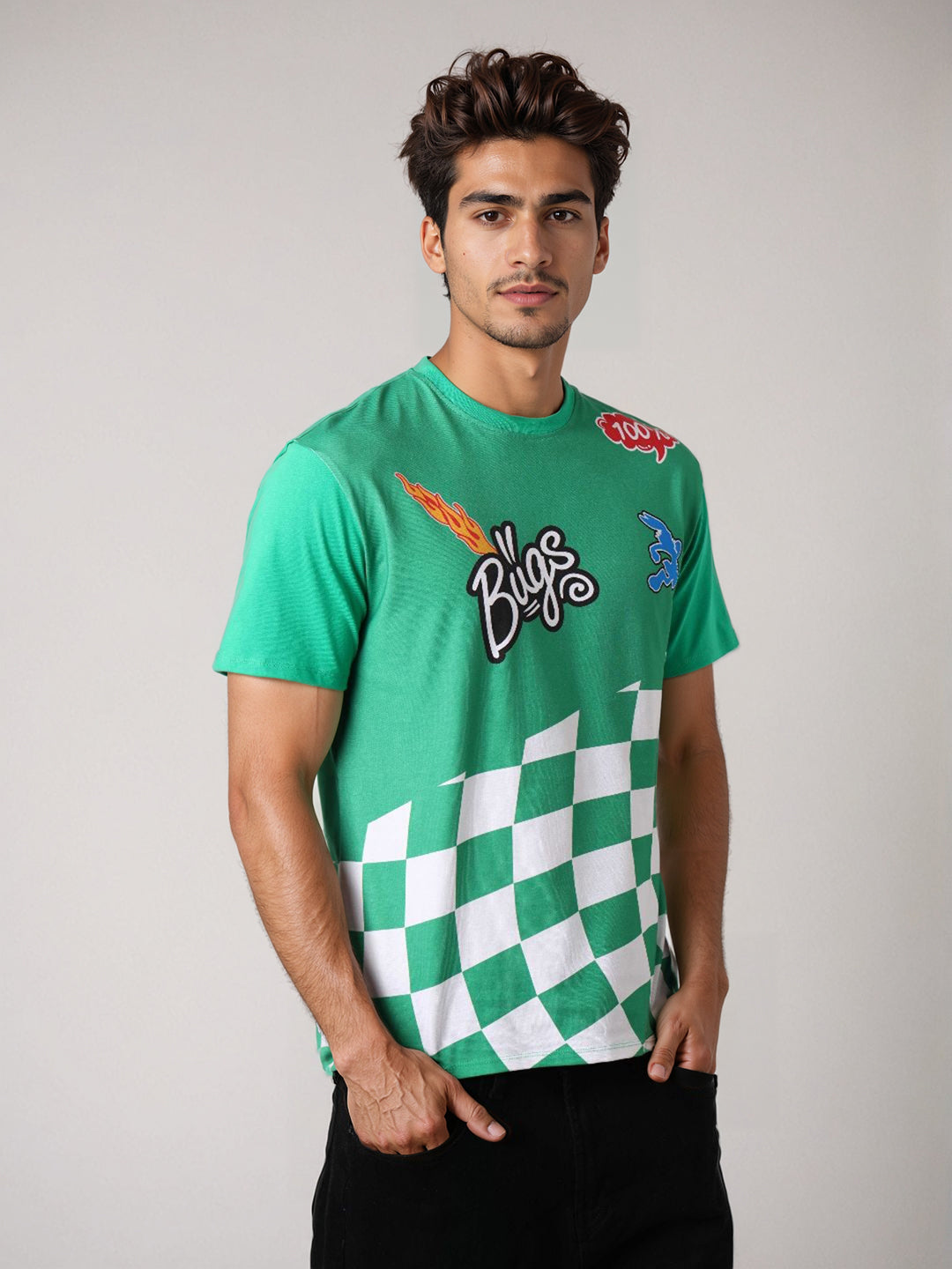 Men's Bugs Bunny Back Printed Slim Fit T-shirt