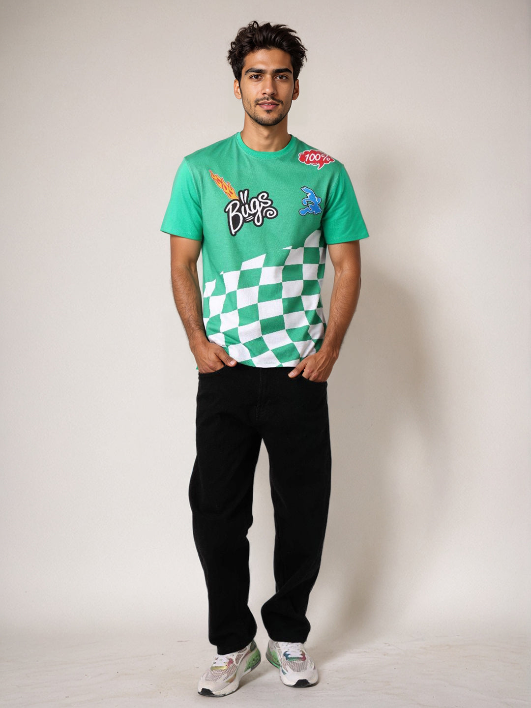 Men's Bugs Bunny Back Printed Slim Fit T-shirt