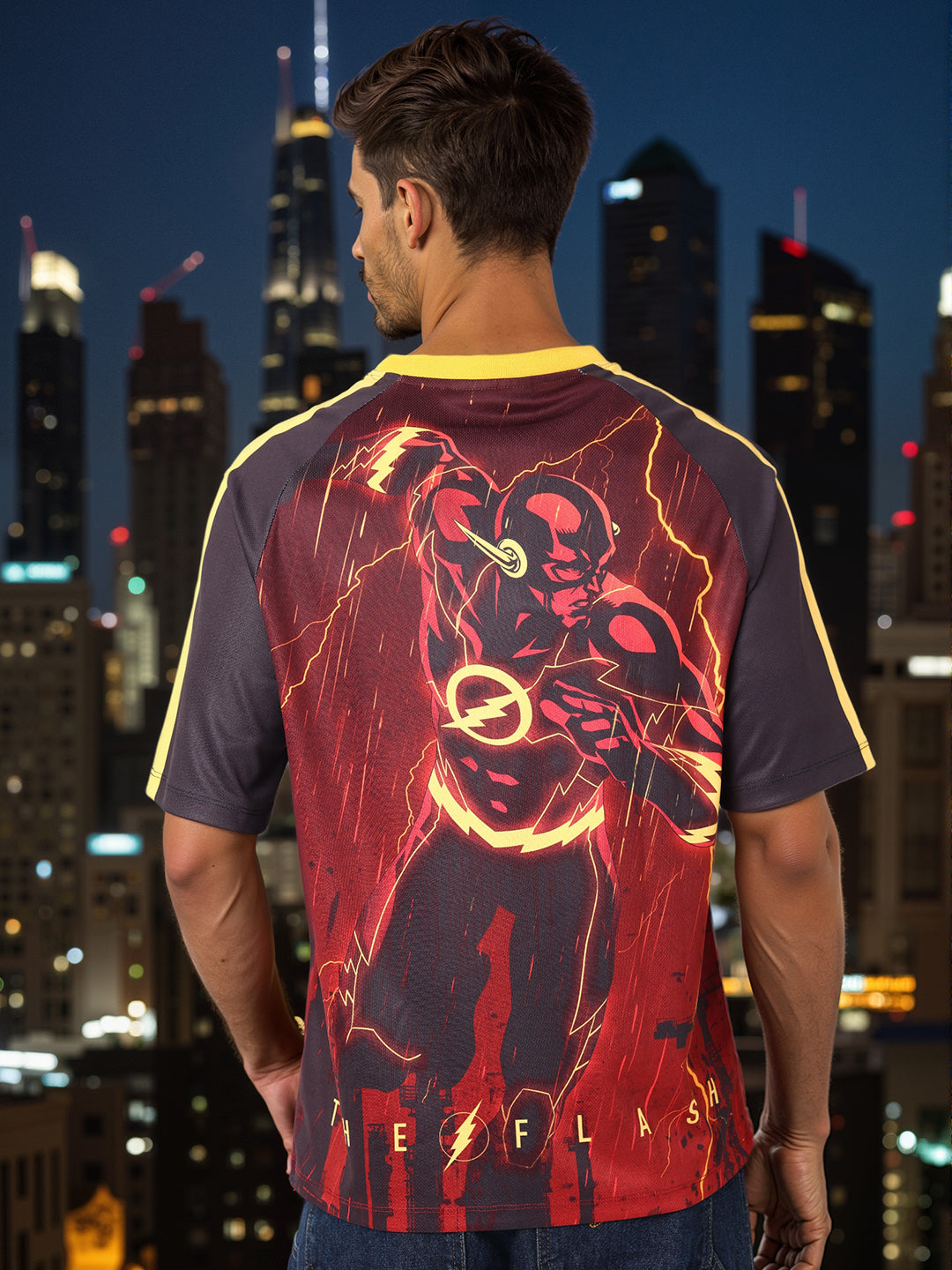 Men's Boxy Fit Flash Print T-Shirt