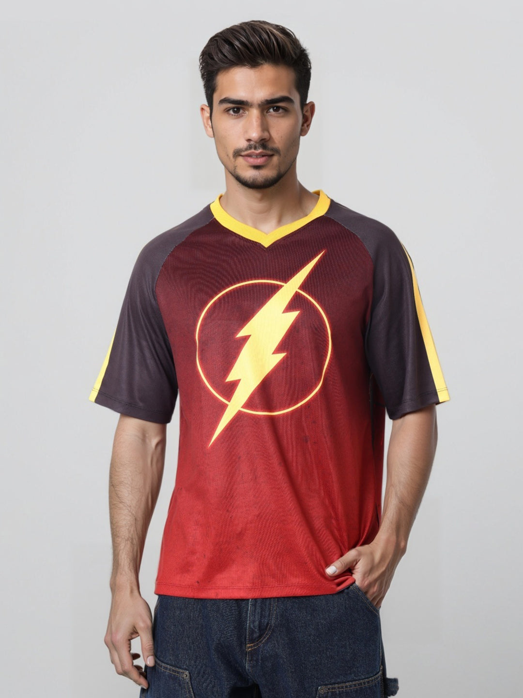 Men's Boxy Fit Flash Print T-Shirt