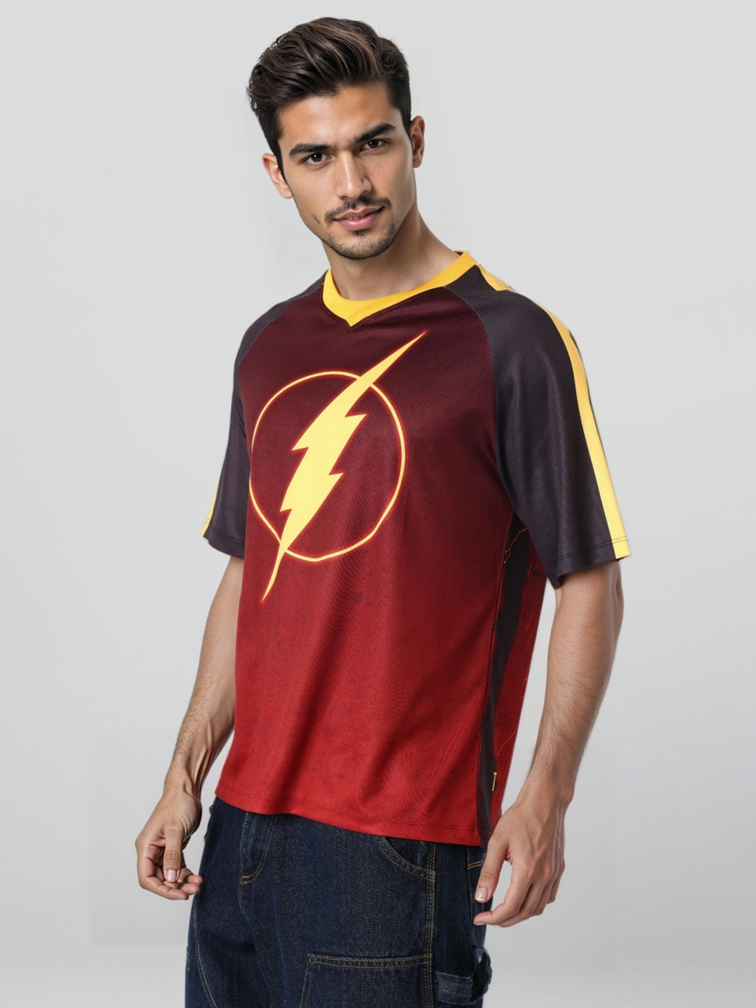 Men's Boxy Fit Flash Print T-Shirt