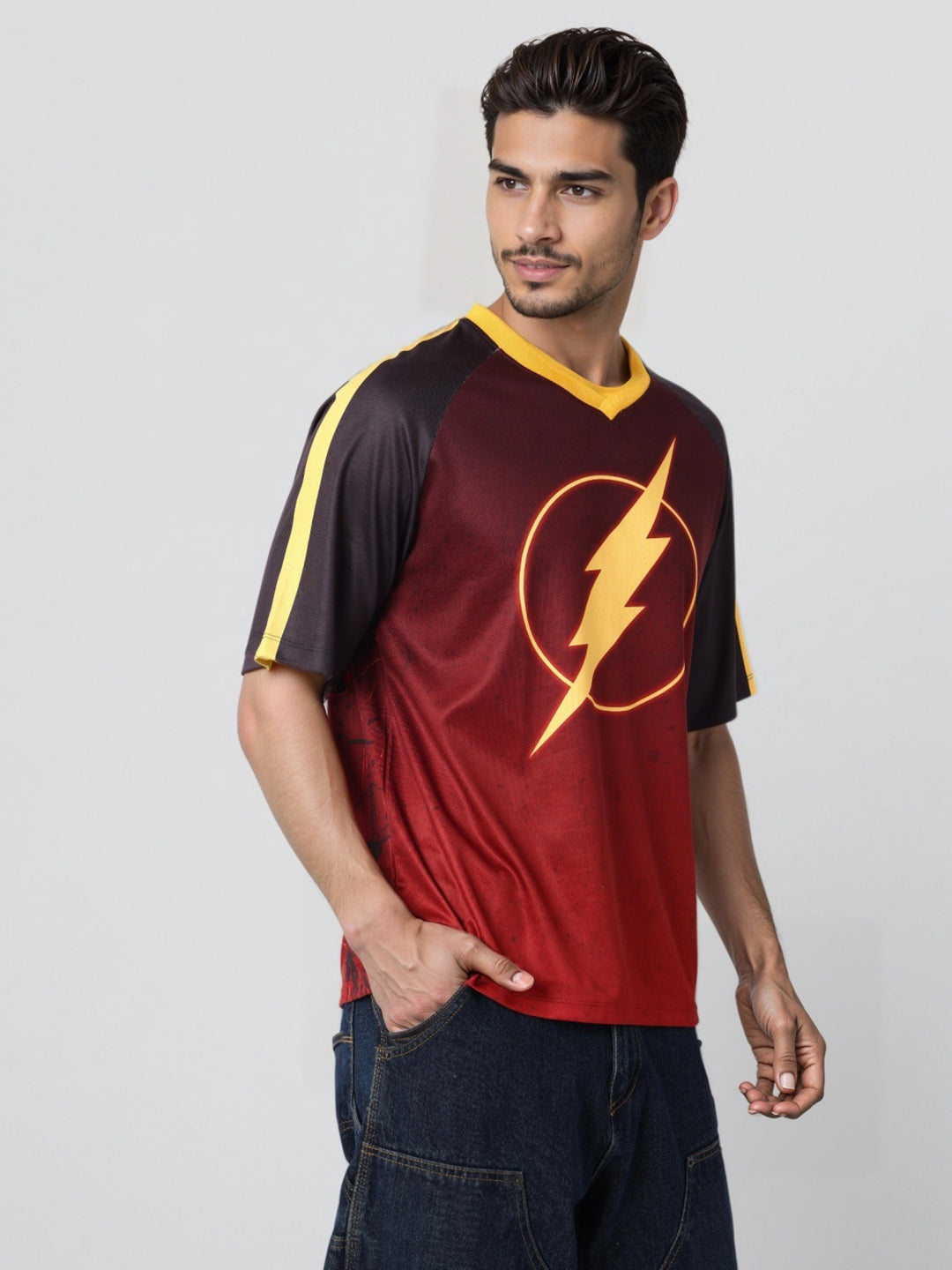 Men's Boxy Fit Flash Print T-Shirt