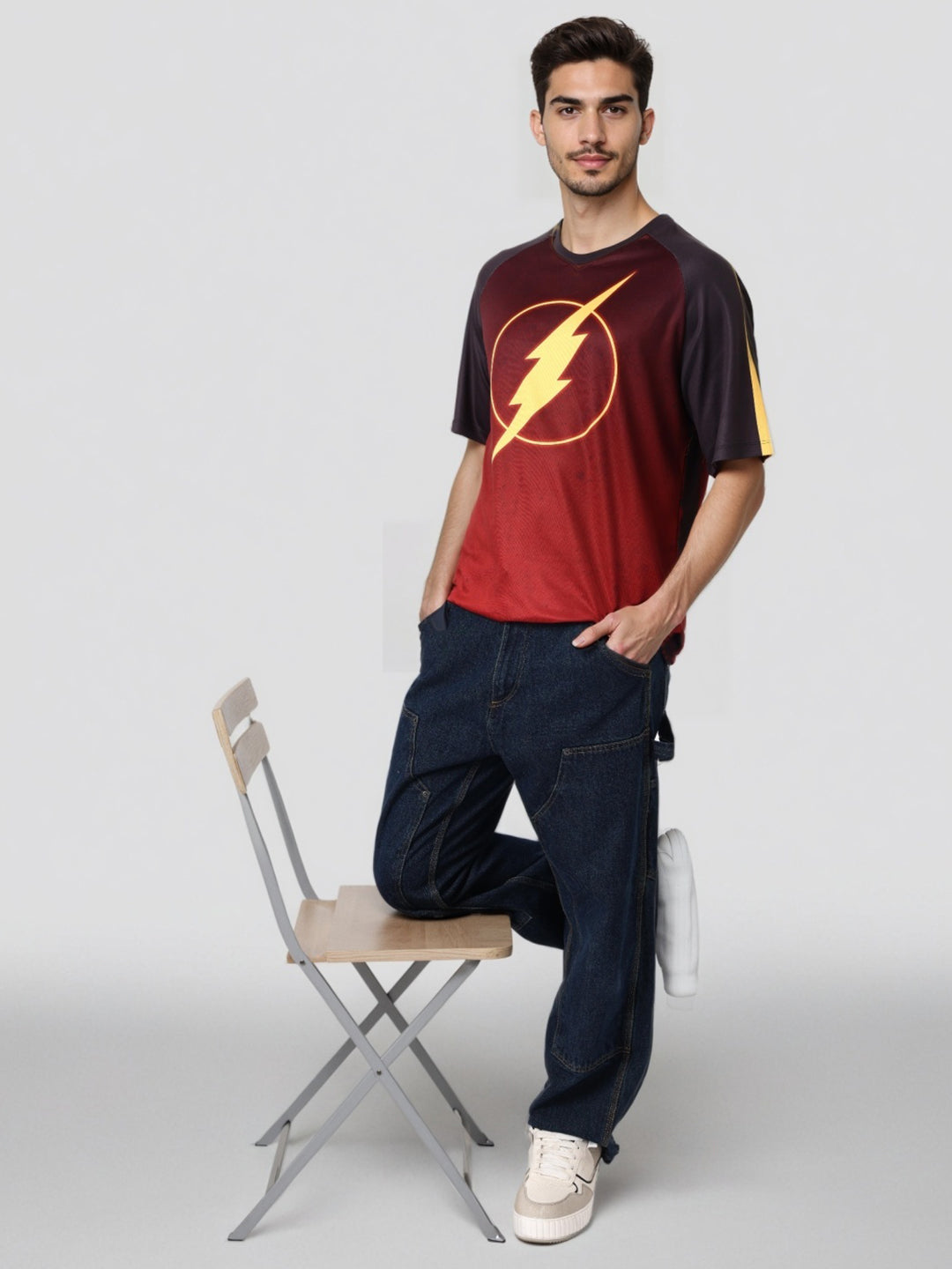 Men's Boxy Fit Flash Print T-Shirt