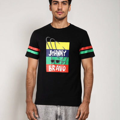 Men's Johnny Bravo Printed Slim Fit T-shirt
