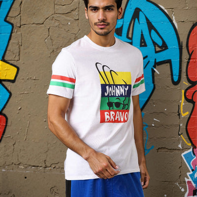 Men's Johnny Bravo Printed Slim Fit T-shirt