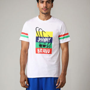Men's Johnny Bravo Printed Slim Fit T-shirt