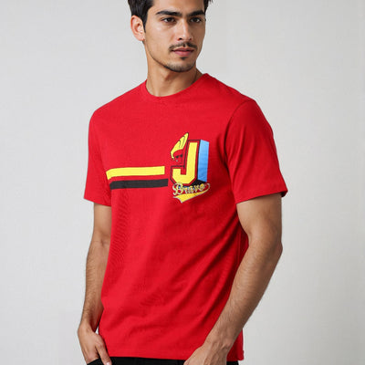 Men's Slim Fit Character Print Crew Neck T-shirt