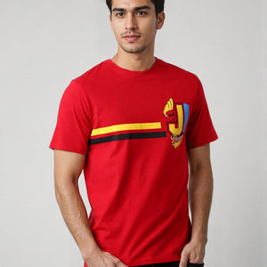 Men's Slim Fit Character Print Crew Neck T-shirt
