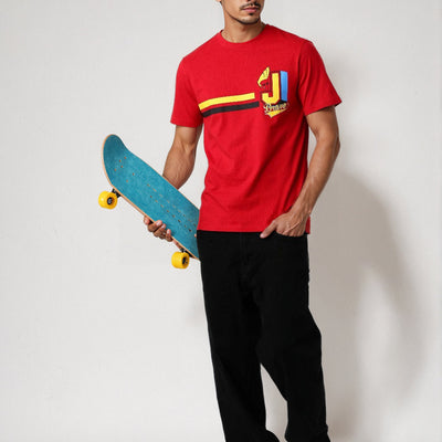 Men's Slim Fit Character Print Crew Neck T-shirt