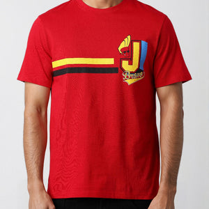 Men's Slim Fit Character Print Crew Neck T-shirt