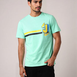 Men's Slim Fit Character Print Crew Neck T-shirt