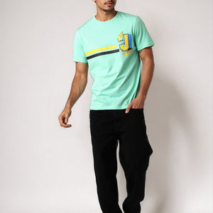 Men's Slim Fit Character Print Crew Neck T-shirt