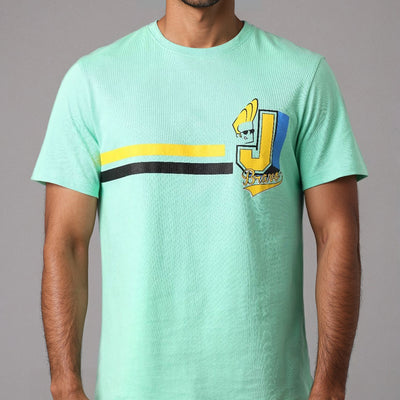 Men's Slim Fit Character Print Crew Neck T-shirt