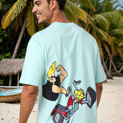 Men's Boxy Fit Johnny Bravo Back Print T-Shirt