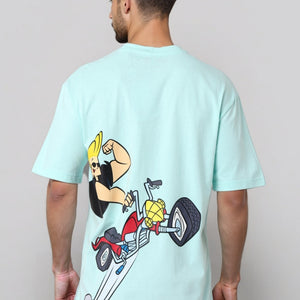Men's Boxy Fit Johnny Bravo Back Print T-Shirt