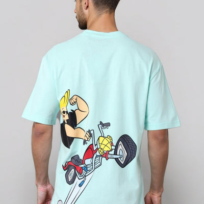 Men's Boxy Fit Johnny Bravo Back Print T-Shirt