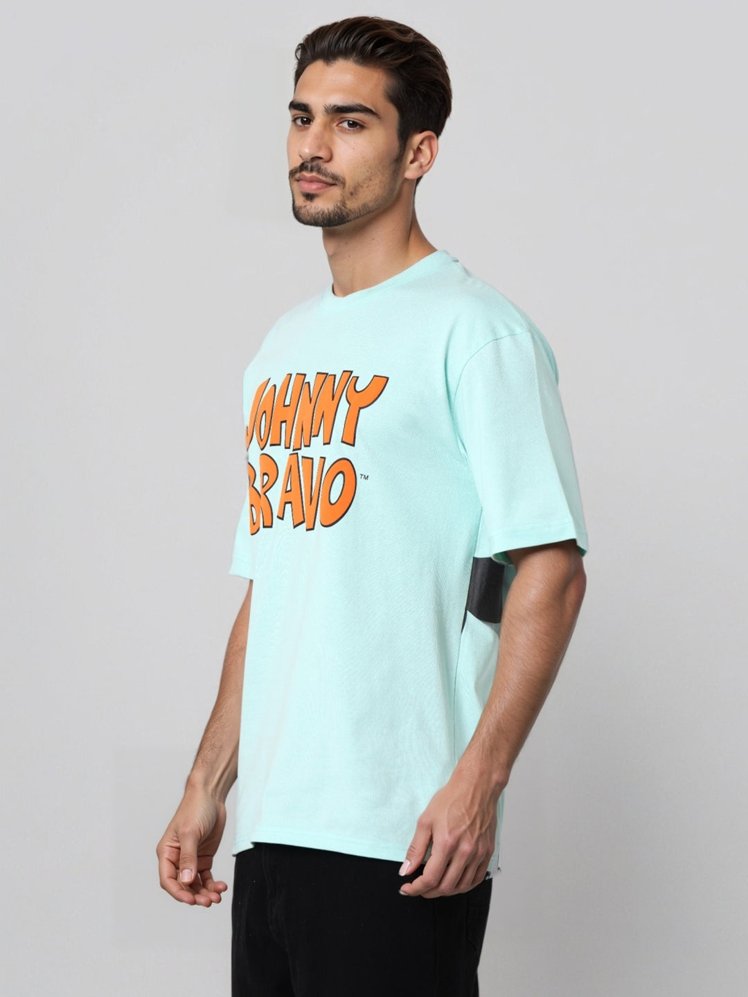 Men's Boxy Fit Johnny Bravo Back Print T-Shirt