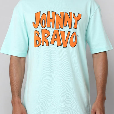 Men's Boxy Fit Johnny Bravo Back Print T-Shirt
