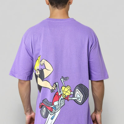 Men's Boxy Fit Johnny Bravo Back Print T-Shirt