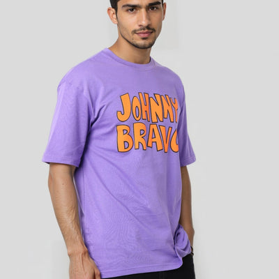 Men's Boxy Fit Johnny Bravo Back Print T-Shirt