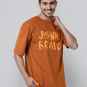 Men's Boxy Fit Johnny Bravo Back Print T-Shirt