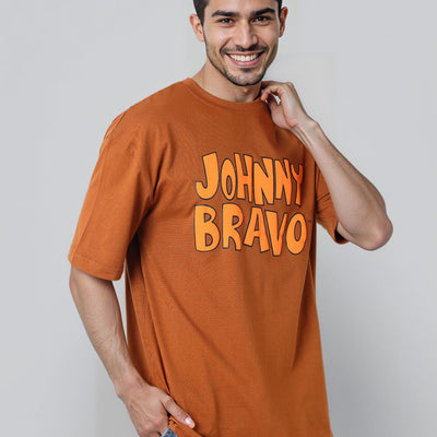 Men's Boxy Fit Johnny Bravo Back Print T-Shirt