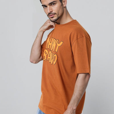 Men's Boxy Fit Johnny Bravo Back Print T-Shirt