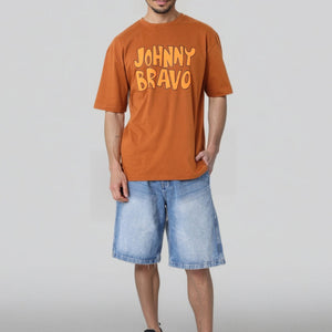 Men's Boxy Fit Johnny Bravo Back Print T-Shirt