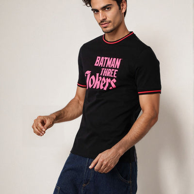 Men's Slim Fit Character Print Crew Neck T-shirt