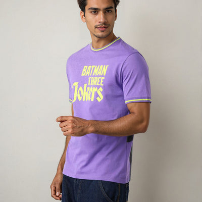 Men's Slim Fit Character Print Crew Neck T-shirt