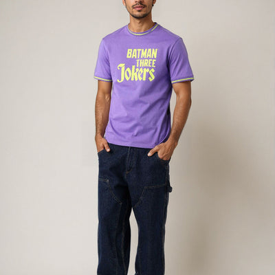 Men's Slim Fit Character Print Crew Neck T-shirt