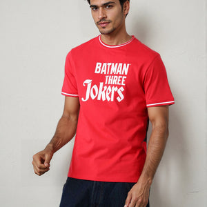 Men's Slim Fit Character Print Crew Neck T-shirt