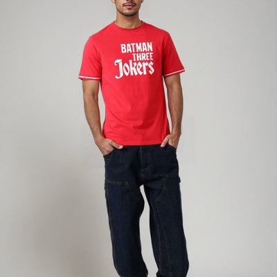 Men's Slim Fit Character Print Crew Neck T-shirt