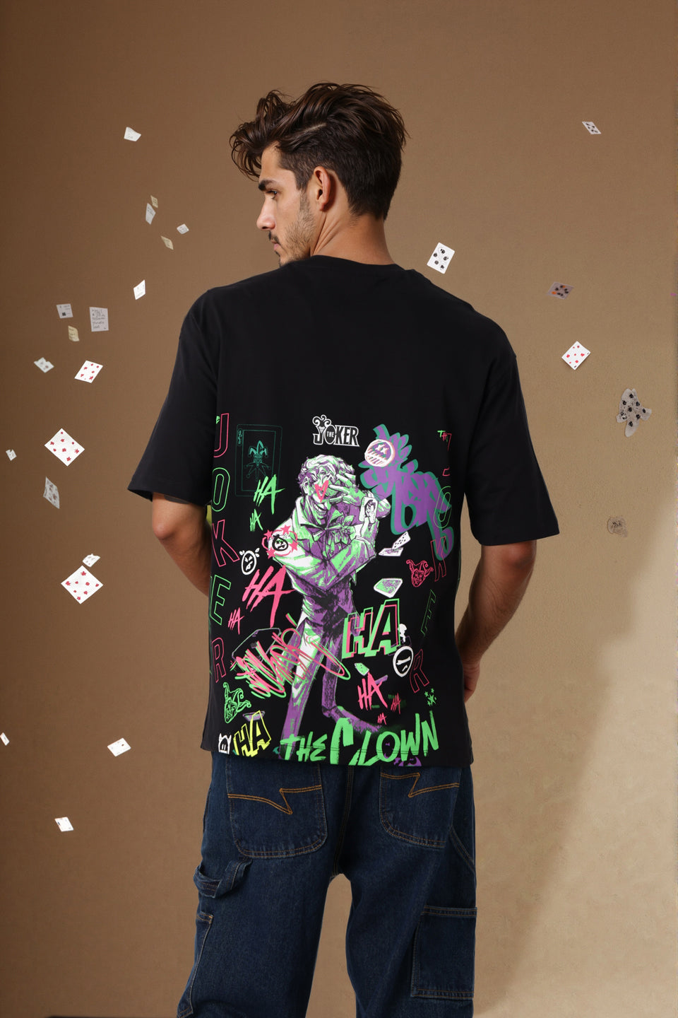 Men's Boxy Fit Joker Back Print T-shirt